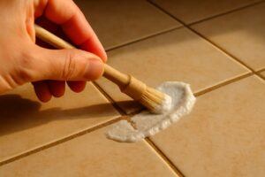 Mix 3 ingredients and apply them to grout: in 15 minutes it looks like new